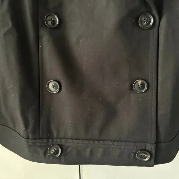 Linda Allard Ellen Tracy Black, Double Breasted Crop Peacoat Style Jacket - Picture 6 of 11